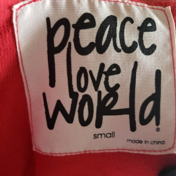 NWT PEACE, LOVE, WORLD pullover sweater cropped top from comfy collection. - Picture 8 of 12